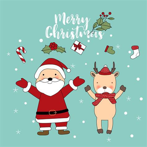 Merry Christmas Cute Greeting Card 667374 Vector Art At Vecteezy