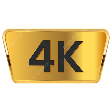 Golden Color 4k Ultra Hd Video Or Screen Resolution Icon Png 4k Button