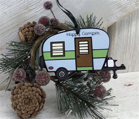 Happy Camper Christmas Ornament Happy Glamper Personalized Camper