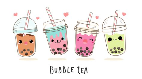 Cute Cartoon Bubble Tea Svg Pearl Boba Milk Tea Art Set Cricut My XXX