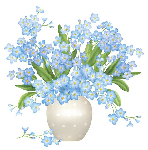 Bunch Of Blue Flowers Clipart Clipground