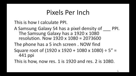 How To Calculate Pixels Per Inch Ppi Youtube