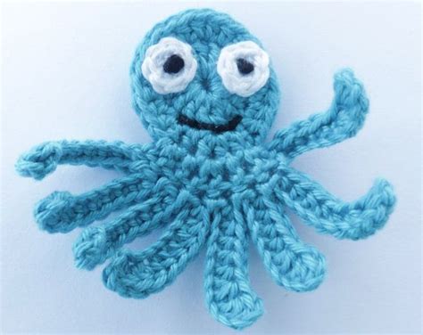 Crochet Appliques Sea Life Crochet 1 Applique Octopus Etsy Uk