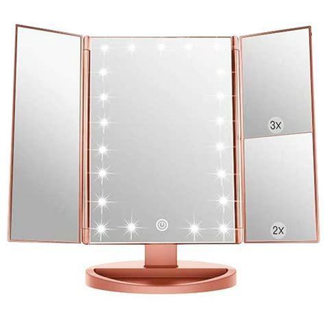 Makeup Vanity Mirror Magnifying With 21 Led Lights Cosmetic Standing Table Mirror 3x2x