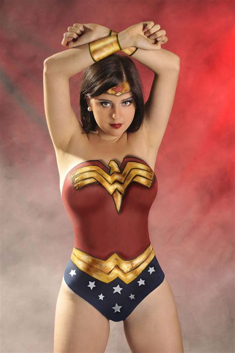 Buzwuz Female Superheroes In Body Paint