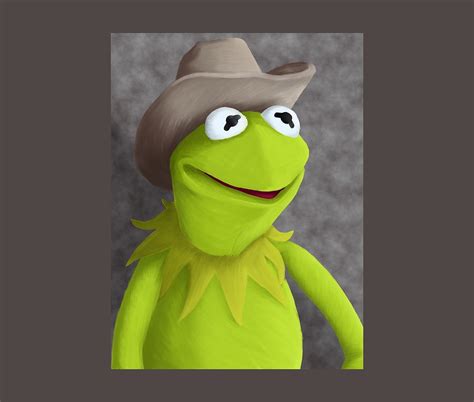 Cowboy Hat Kermit Portrait Tapestry Tapestry Textile By Will Gary