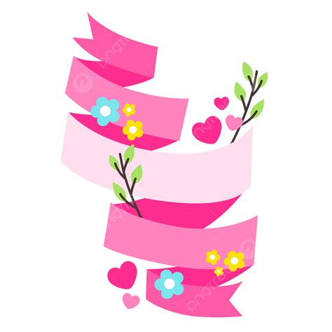 Pink Ribbon Clipart Hd Png Pink Ribbon Background With Flower