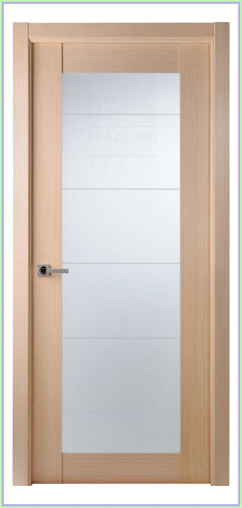 Tokyo White Oak Modern Interior Door With Frosted Glass