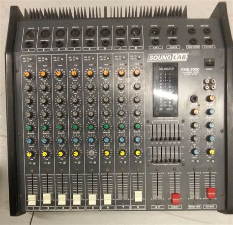 Soundlab Pmx 802d 8 Channel Stereo Powered Mixer With Built In Amp In