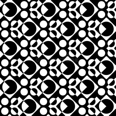 Seamless Circle And Square Pattern Stock Vector Illustration Of Black
