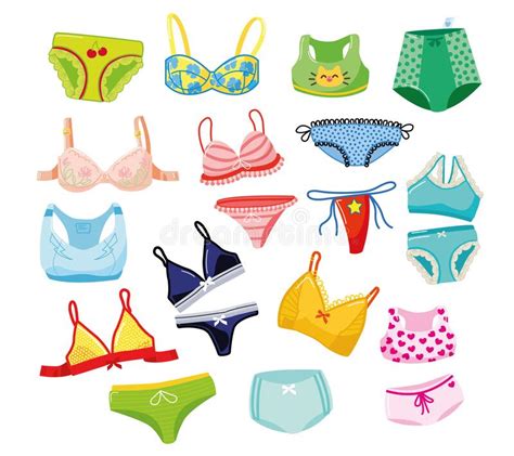 Collection Of Lingerie Panty And Bra Set Stock Vector Illustration