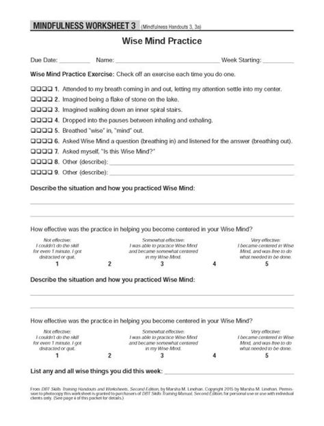 Dbt Mindfulness Worksheet Inspirationrecovery Dbt Counseling