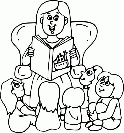 Read A Book Coloring Page Coloring Home