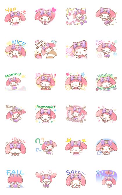 My Melody Absolutely Adorable Line Stickers Line Store Emoji