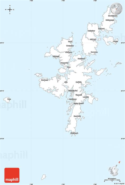Classic Style Simple Map Of Shetland Islands