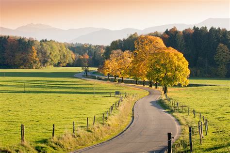Winding Country Road Through Autumnal Landscape Free Photo Download
