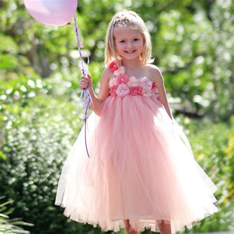 Beautiful Girls Pink Tutu Dress Kids Fluffy Tutus Tulle Dress Ball Gown