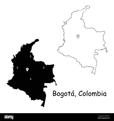 Bogotá Colombia Mapa Detallado Del País Con El Pin De La Ubicación En