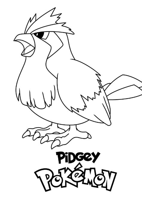Pokemon Pidgey Kolorowanka - Morindia Pokoloruj rysunek