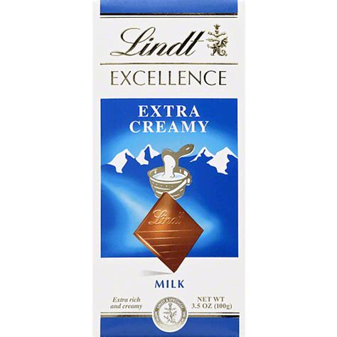 Lindt Chocolate Bar Milk Chocolate 31 Percent Cocoa Extra Creamy