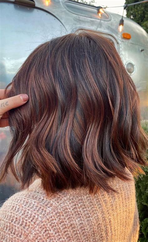 Trendy Hair Colour Ideas To Rock This Autumn Textured Cinnamon Lob
