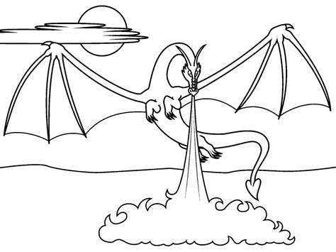 Fire Dragon Coloring Page 346 File Svg Png Dxf Eps Free