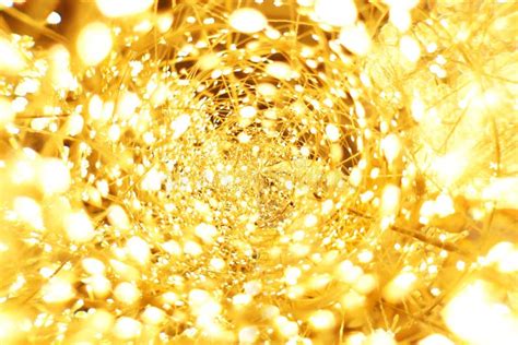 The Golden Led Light Bokeh Blurred Abstract Pattern Background Stock