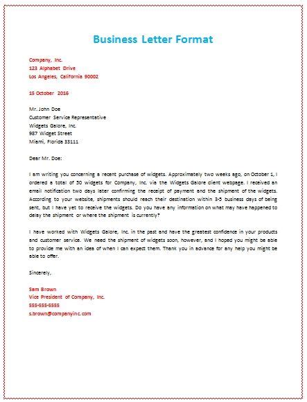 samples  business letter format  write  perfect