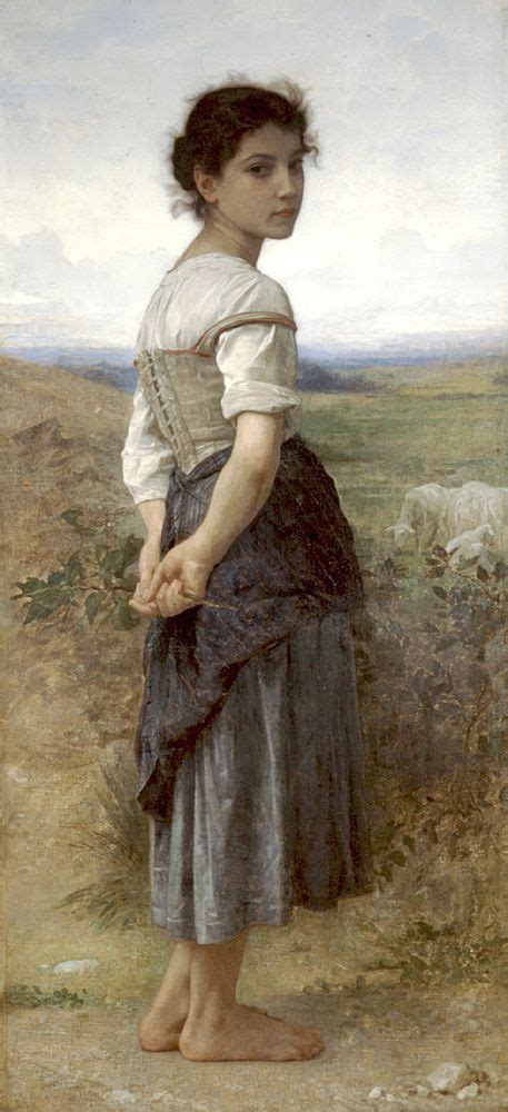 Young Shepherdess By William Adolphe Bouguereau William Adolphe