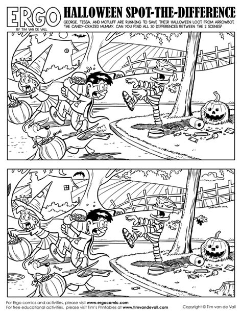 Printable Halloween Spot The Difference Activity Tims Printables