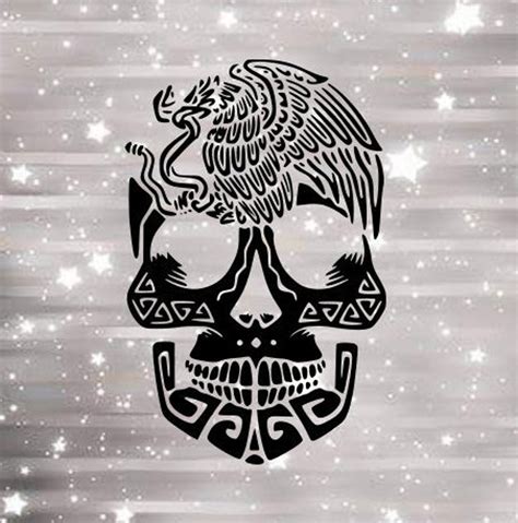 Calavera Mexicana Con Aguila Mexican Skull Svg Png Etsy
