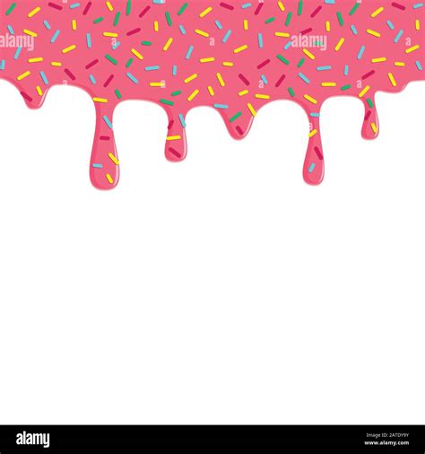 Dripping Donut Glaze Background Pink Liquid Sweet Flow Tasty Dessert Topping With Colorful