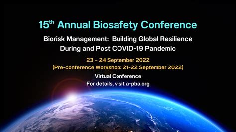 Ifba International Federation Of Biosafety Associations A Pba 15th