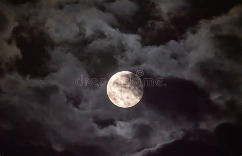 Full Moon In The Sky With Clouds Stock Photo Image Of Astronomy
