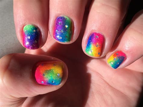 Rainbow Galaxy Nails Opi Non Stop White Sinful Colors Boom Boom