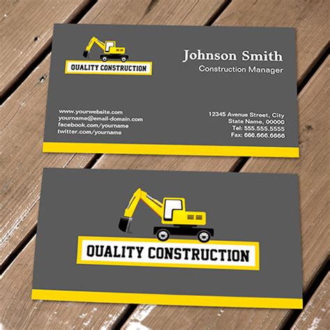 Whether you're a handyman looking for handyman business card ideas or want to showcase your services as a general contractor, home improvement specialist, or home renovation expert, there is something for everyone. Construction Manager - Yellow Excavator Business Card ...