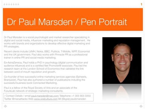 Paul Marsden Pen Portrait Ppt