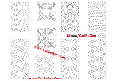 2d Geometric Line Islamic Jali Pattern Dwg Block 1 Cadregen