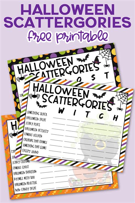 Halloween Scattergories Free Printable Classroom Halloween Party