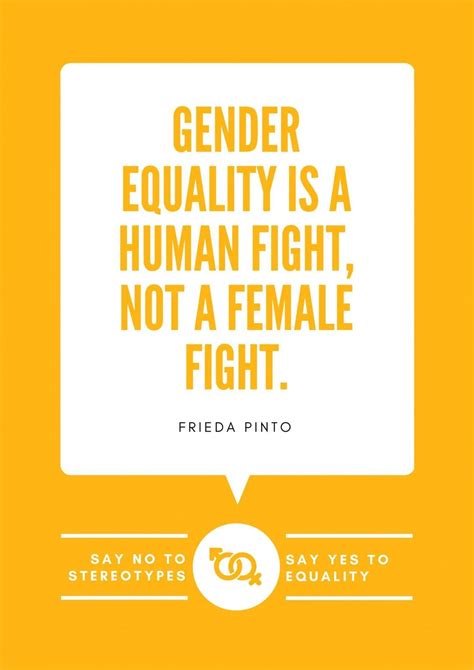 Orange Speech Bubble Gender Equality Quote Poster