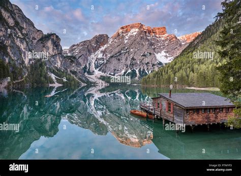 Braies Prags Dolomites South Tyrol Italy The Lake Braies