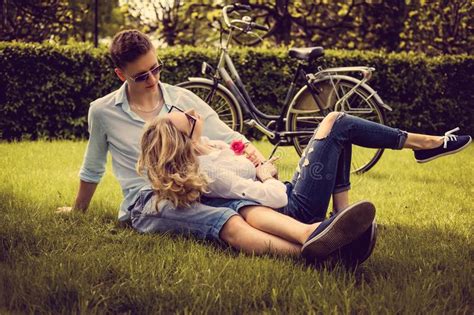 Adult Couple On Picnic In A Park Stock Image Image Of Holiday Lovers 110054593