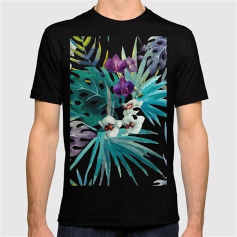 They say the earth laughs in flowers. Tropical Floral Pattern 04 T-shirt | Tropical floral ...