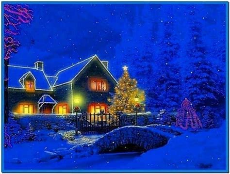 Snowy Christmas Cottage Screensaver Download Screensaversbiz