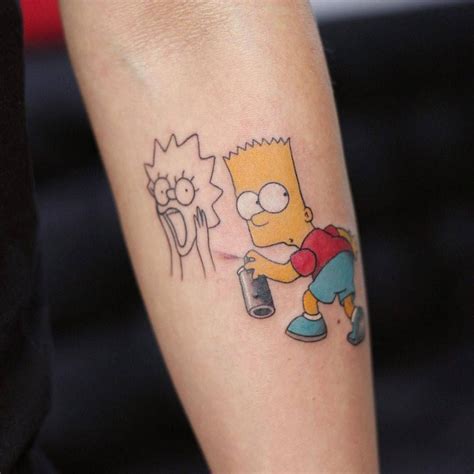 Bart Simpson Tattoo On The Left Inner Forearm Disney Inspired Tattoos