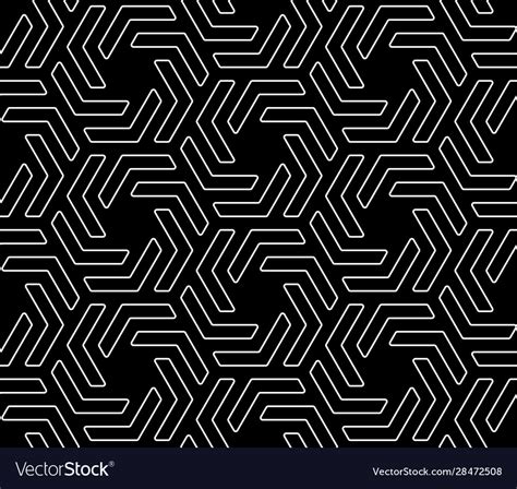 Line Art Hexagonal Seamless Pattern Royalty Free Vector