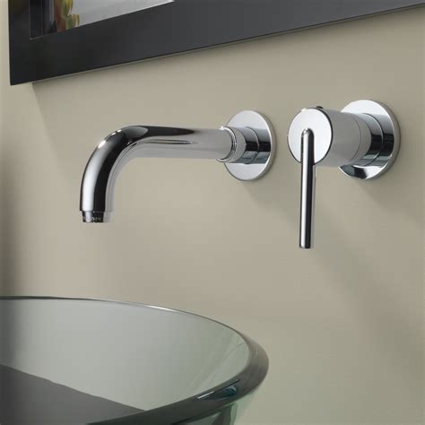 Single handle, centerset and widespread. Delta Trinsic® Single Handle Wall Mount Bathroom Faucet ...