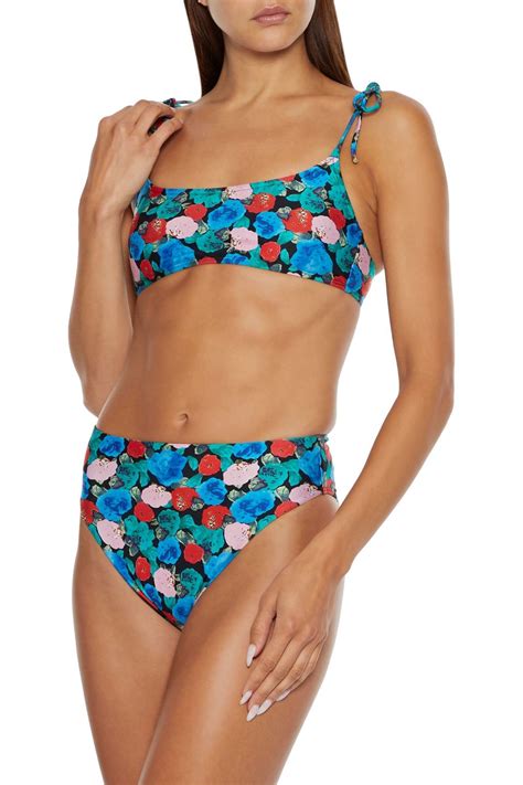 Vix Paula Hermanny Bella Tie Detailed Floral Print Bikini Top Sale Up