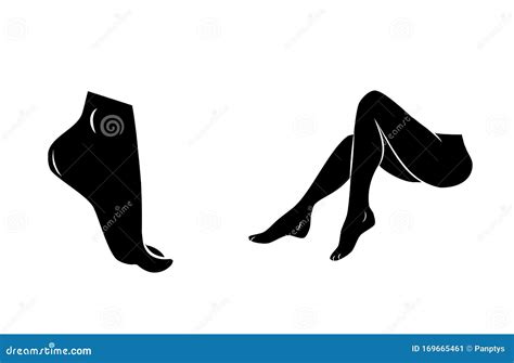 Woman Legs Vector Icon On White Background Stock Vector Illustration