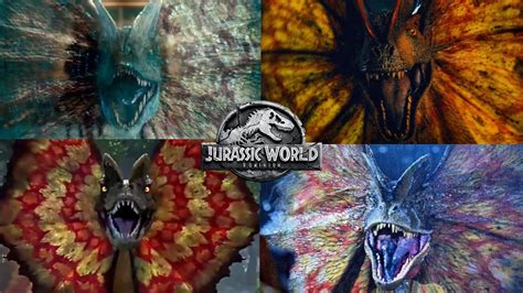 Every Dilophosaurus Variation In The Jurassic Park Franchise Dominion Trailer Appearance Youtube